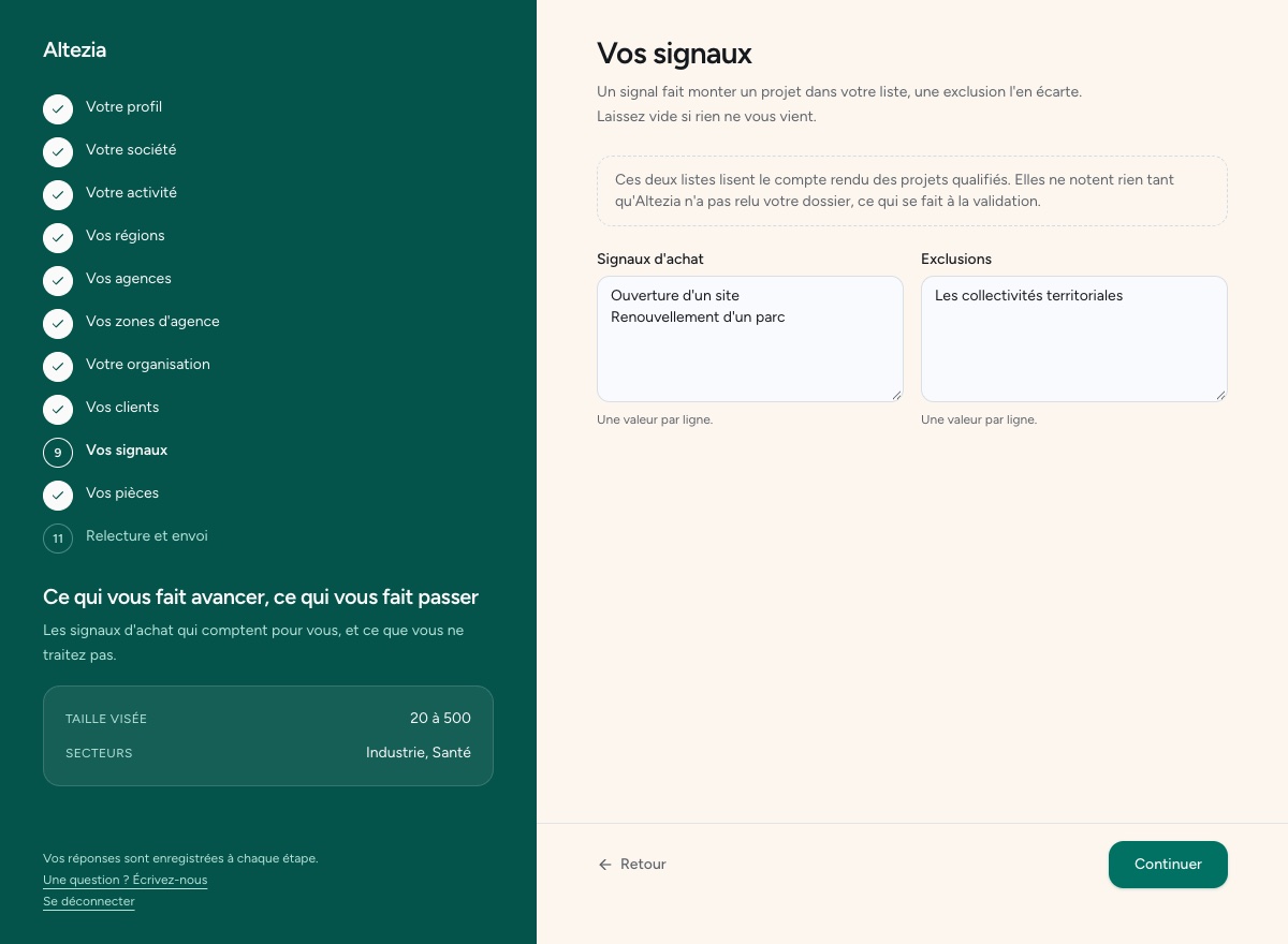 Le parcours d'inscription raccourci d'un revendeur invité