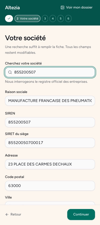 L'étape société sur un téléphone
